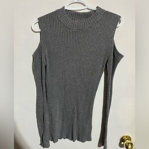 Cold shoulder mock neck